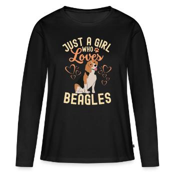 Funny Beagle saying for Beagle lovers - Women's Premium Organic Long Sleeve Shirt - black - Front - Julia (174cm)