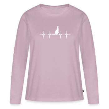 Kangourous Kangourou Sacs Sauter Boîtes Kangourou - T-shirt manches longues Premium bio Femme - rose poudré - Devant - Julia (174cm)