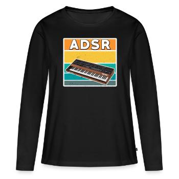 Synthétiseur Adsr - T-shirt manches longues Premium bio Femme - noir - Devant - Julia (174cm)