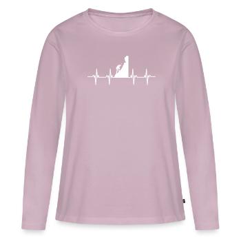 Kletterer Klettererin Bouldern Boulderin Klettern - Frauen Premium Bio Langarmshirt - Altrosa - Vorne - Julia (174cm)