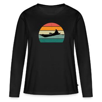Canoéistes Canoë Canoë Kayak Slalom Canoë - T-shirt manches longues Premium bio Femme - noir - Devant - Julia (174cm)