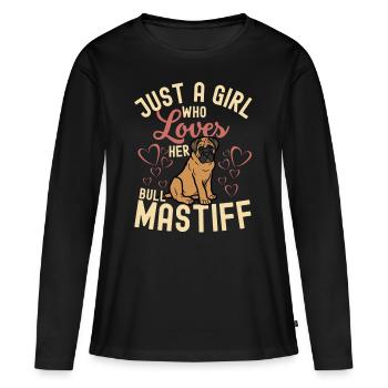 Sweet Bullmastiff Lover Kawaii - Women's Premium Organic Long Sleeve Shirt - black - Front - Julia (174cm)