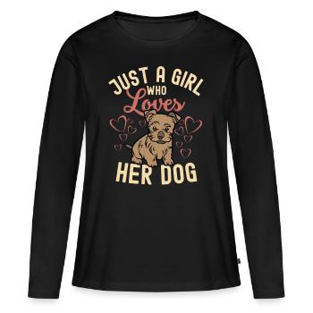 Süßer Silky Terrier Welpe Liebhaber Kawaii - Frauen Premium Bio Langarmshirt - Schwarz - Vorne - Julia (174cm)