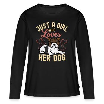 Sweet Biewer Terrier Lover Kawaii - Women's Premium Organic Long Sleeve Shirt - black - Front - Julia (174cm)
