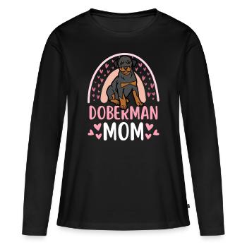 Süßer Dobermann Hund Liebhaber Kawaii - Frauen Premium Bio Langarmshirt - Schwarz - Vorne - Julia (174cm)