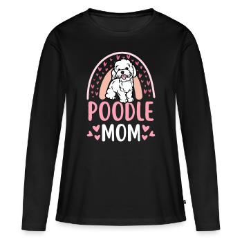 Pudel Mama Liebhaber Kawaii - Frauen Premium Bio Langarmshirt - Schwarz - Vorne - Julia (174cm)