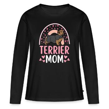 Cute Norfolk Terrier Mama Kawaii - Women's Premium Organic Long Sleeve Shirt - black - Front - Julia (174cm)