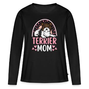 Sweet Biewer Terrier Mama Kawaii - Women's Premium Organic Long Sleeve Shirt - black - Front - Julia (174cm)