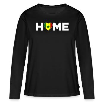 Sénégal Patrie Sénégal Drapeau Sénégal Amour - T-shirt manches longues Premium bio Femme - noir - Devant - Julia (174cm)