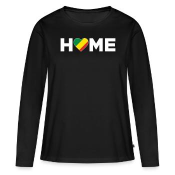 Congo Patrie Congo Drapeau Congo Amour - T-shirt manches longues Premium bio Femme - noir - Devant - Julia (174cm)