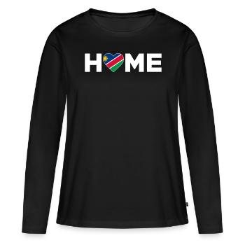 Namibia Heimat Namibia Flagge Namibia Liebe - Frauen Premium Bio Langarmshirt - Schwarz - Vorne - Julia (174cm)