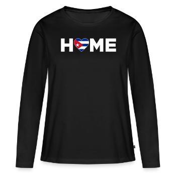 Cuba Accueil Cuba Drapeau Cuba Amour - T-shirt manches longues Premium bio Femme - noir - Devant - Julia (174cm)