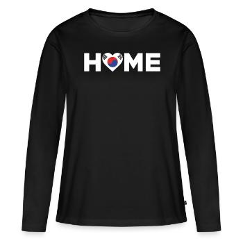 Corée du Sud Accueil Drapeau de la Corée du Sud - T-shirt manches longues Premium bio Femme - noir - Devant - Julia (174cm)