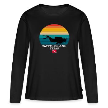 Watts Island Plongée sur l’île américaine - T-shirt manches longues Premium bio Femme - noir - Devant - Julia (174cm)