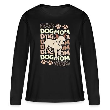 Doux Chihuahua chiot kawaii - T-shirt manches longues Premium bio Femme - noir - Devant - Julia (174cm)