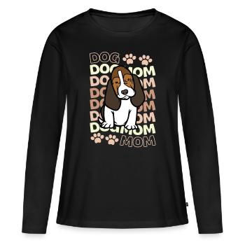 Sweet Basset Hound Puppy Lover Kawaii - Women's Premium Organic Long Sleeve Shirt - black - Front - Julia (174cm)