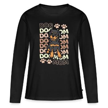 Doux Rottweiler amateur kawaii - T-shirt manches longues Premium bio Femme - noir - Devant - Julia (174cm)