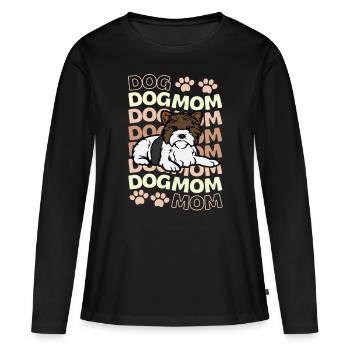 Sweet Biewer Terrier Mama Kawaii - Women's Premium Organic Long Sleeve Shirt - black - Front - Julia (174cm)