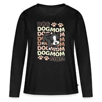 Cute Boston Terrier Puppy Kawaii - Women's Premium Organic Long Sleeve Shirt - black - Front - Julia (174cm)