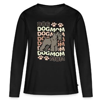 Doux Schnauzer Dog Lover Kawaii - T-shirt manches longues Premium bio Femme - noir - Devant - Julia (174cm)