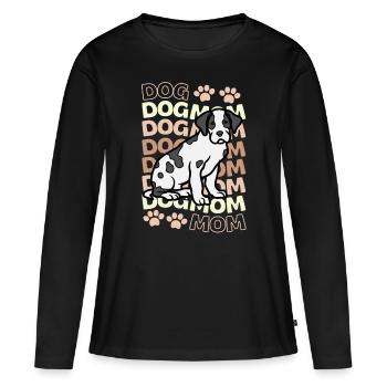 Mignon grand danois chiot kawaii - T-shirt manches longues Premium bio Femme - noir - Devant - Julia (174cm)
