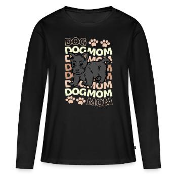Süßer Scottish Terrier Welpe Liebhaber Kawaii - Frauen Premium Bio Langarmshirt - Schwarz - Vorne - Julia (174cm)