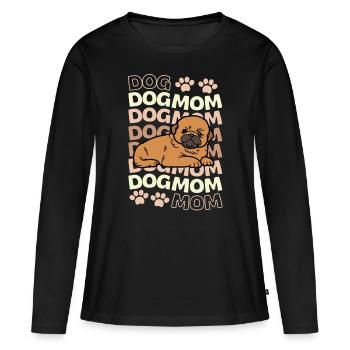Sweet Pekinese puppy lover kawaii - Women's Premium Organic Long Sleeve Shirt - black - Front - Julia (174cm)