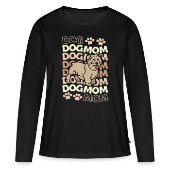 Mignon Glen d’Imaal Terrier amoureux des chiots kawaii - T-shirt manches longues Premium bio Femme - noir - Devant - Julia (174cm)