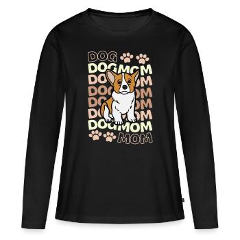 Doux gallois Corgi puppy lover kawaii - T-shirt manches longues Premium bio Femme - noir - Devant - Julia (174cm)