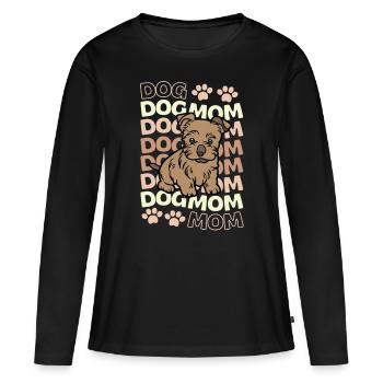 Mignon Silky Terrier Puppy Lover Kawaii - T-shirt manches longues Premium bio Femme - noir - Devant - Julia (174cm)