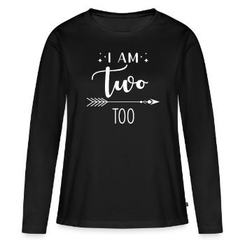 Zwei Jahre Geburtstag Ich Bin Auch Zwei - Frauen Premium Bio Langarmshirt - Schwarz - Vorne - Julia (174cm)
