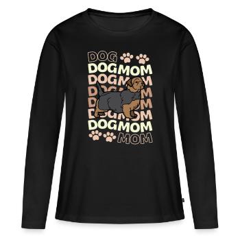 Cute Norfolk Terrier Mama Kawaii - Women's Premium Organic Long Sleeve Shirt - black - Front - Julia (174cm)