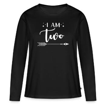 Zwei Jahre Geburtstag Ich Bin Zwei - Frauen Premium Bio Langarmshirt - Schwarz - Vorne - Julia (174cm)