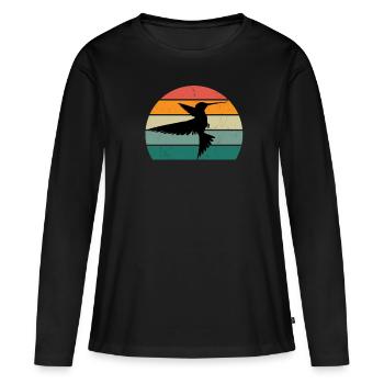 Hummingbirds fast wings flapping hummingbird - Women's Premium Organic Long Sleeve Shirt - black - Front - Julia (174cm)