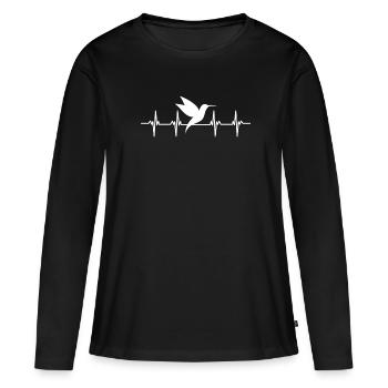 Hummingbirds fast wings flapping hummingbird - Women's Premium Organic Long Sleeve Shirt - black - Front - Julia (174cm)