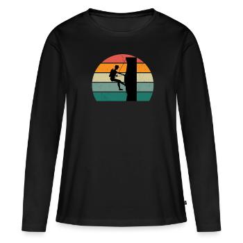 Grimpeur Grimpeur Bloc Escalade - T-shirt manches longues Premium bio Femme - noir - Devant - Julia (174cm)