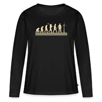 Développement de la mécanique des turbines - T-shirt manches longues Premium bio Femme - noir - Devant - Julia (174cm)