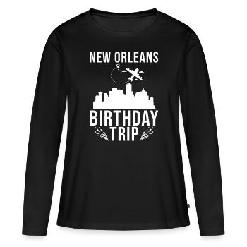 Voyage d’anniversaire à la Nouvelle-Orléans La Nouvelle-Orléans - T-shirt manches longues Premium bio Femme - noir - Devant - Julia (174cm)