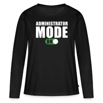 Administrator Modus Ein - Frauen Premium Bio Langarmshirt - Schwarz - Vorne - Julia (174cm)