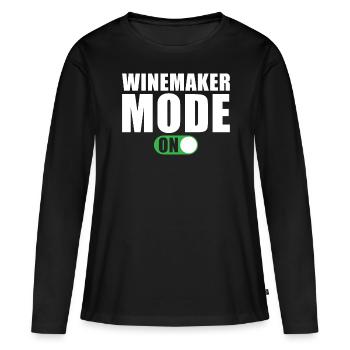 Winzer modus Ein - Frauen Premium Bio Langarmshirt - Schwarz - Vorne - Julia (174cm)