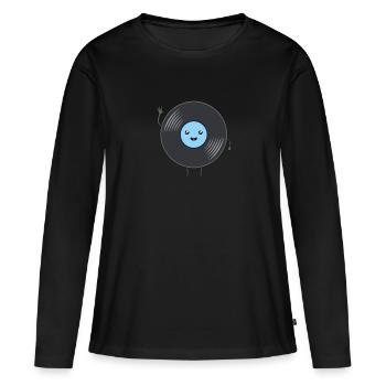 Never forget - Retro Kawaii Record - Women's Premium Organic Long Sleeve Shirt - black - Front - Julia (174cm)
