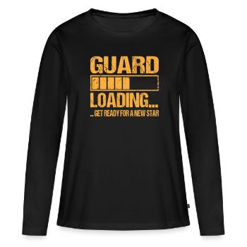 Garde de sécurité chargement de la formation des agents de sécurité - T-shirt manches longues Premium bio Femme - noir - Devant - Julia (174cm)