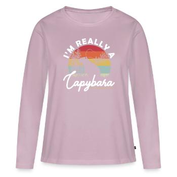 Im a Capybara en costume humain Wasserschwein - T-shirt manches longues Premium bio Femme - rose poudré - Devant - Julia (174cm)