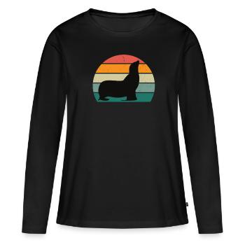 Seal Seal Seals Swimming Eared Seal Seal - Women's Premium Organic Long Sleeve Shirt - black - Front - Julia (174cm)