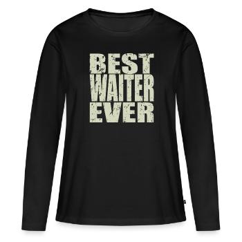 Best Kellner ever Kellner Geschenk - Frauen Premium Bio Langarmshirt - Schwarz - Vorne - Julia (174cm)
