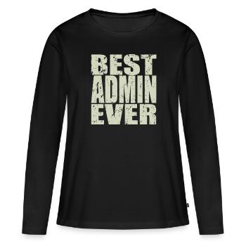 Best Admin ever Admin Gift - Women's Premium Organic Long Sleeve Shirt - black - Front - Julia (174cm)