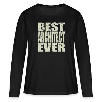 Meilleur architecte de tous les temps - T-shirt manches longues Premium bio Femme - noir - Devant - Julia (174cm)