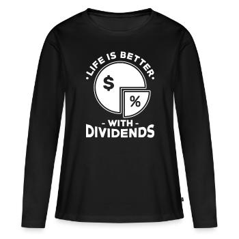Dividend Shareholder Shares - Women's Premium Organic Long Sleeve Shirt - black - Front - Julia (174cm)