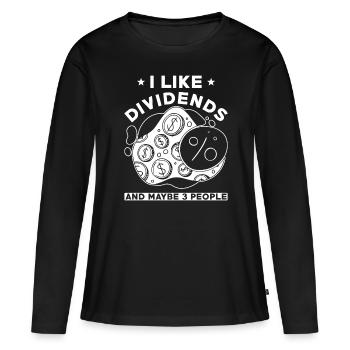 Dividend Shareholder Shares - Women's Premium Organic Long Sleeve Shirt - black - Front - Julia (174cm)