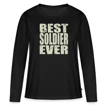 Best Soldier ever Soldier Gift - Women's Premium Organic Long Sleeve Shirt - black - Front - Julia (174cm)